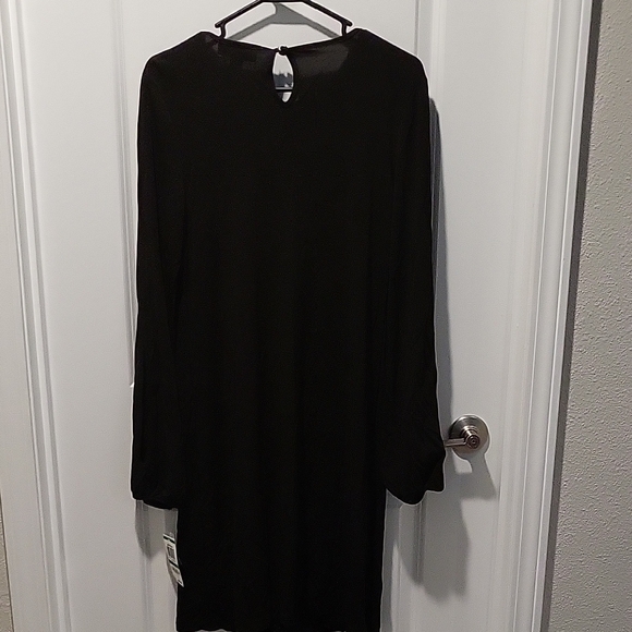 INC International Concepts Black Dress with Embellished Neckline - Picture 6 of 6